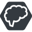 Normal, solid, hexagon, horizontal, mirror, side, human, idea, brain, intelligence, brain-side, synapse, neuron, memory icon