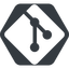 Normal, solid, hexagon, logo, brand, horizontal, mirror, repo, git, repository, dev, development, fork, git-logo icon