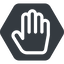 Up, normal, solid, hexagon, horizontal, mirror, hand, stop, fingers icon