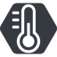 Normal, solid, hexagon, horizontal, mirror, temperature, thermometer, cold, heat, hot icon