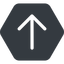 Up, solid, hexagon, arrow, direction, arrow-simple icon