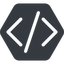 Normal, solid, hexagon, code, html, text, editor, source, source-code, xml icon