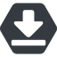 Up, normal, solid, hexagon, downloaded, downloading, download-solid icon