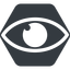 Normal, solid, hexagon, eye, show, hide, view icon