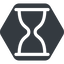Normal, solid, hexagon, glass, wait, load, loading, waiting, clock, hour, hourglass, sandglass, sand, timer icon