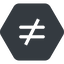 Normal, solid, hexagon, sign, not, symbol, math, mathematics, inequality, mathematical, equal, not-equal, different, maths icon