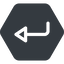 Up, normal, solid, hexagon, sign, confirm, arrow, key, submit, send, return, enter, return-sign icon