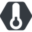 Normal, solid, hexagon, temperature, low, freeze, thermometer, temperature-low-solid, cold, temperature-low icon