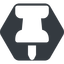 Up, normal, solid, hexagon, thumbtack, pin, unpin, thumbtack-solid icon