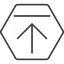 Thin, line, down, hexagon, download, downloaded, downloading, download-thin icon