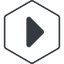 Thin, line, right, wide, hexagon, arrow, direction, caret, caret-solid icon