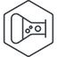 Thin, line, right, hexagon, bubble, bubbles, graduated, erlenmeyer, chemical, flask, lab, laboratory, chemistry, potion, glassware, conical, bubbling, boiling, bulbous, erlenmeyer-bubbling-thin icon
