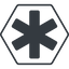 Thin, line, up, hexagon, star, asterisk, asterisk-solid icon