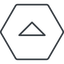 Thin, line, up, hexagon, arrow, direction, caret, caret-thin icon
