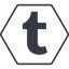Thin, line, hexagon, brand, social, network, letter, art, blog, creator, post, t, tumblr icon