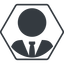Thin, line, circle, hexagon, user, tie, admin, administrator, superuser, user-tie-circle icon