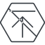 Thin, line, down, hexagon, download, downloaded, downloading, prohibited, download-thin icon
