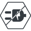 Thin, line, up, hexagon, horizontal, mirror, prohibited, electricity, plug, charge, charger, electric, electrics, electrical, plug-alt icon