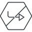 Thin, line, up, hexagon, sign, confirm, horizontal, mirror, arrow, prohibited, key, submit, send, return, enter, return-sign, return-sign-thin icon