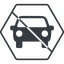 Thin, line, up, hexagon, car, front, vehicle, transport, prohibited, car-front-small icon