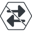 Thin, line, up, hexagon, arrow, prohibited, update, change, switch, select, revert, double, double-arrow, change-solid icon
