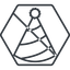 Thin, line, hexagon, new, prohibited, party, birthday, hat, new-year, year, party-hat, party-hat-thin icon