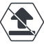 Thin, line, up, hexagon, uploaded, uploading, prohibited, upload-solid icon