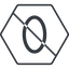 Thin, line, normal, hexagon, prohibited, number, font, digit, zero, nul, zero-thin icon