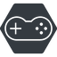 Thin, down, solid, hexagon, horizontal, mirror, game, gaming, games, gamepad, pad, joystick, gamepad-thin icon