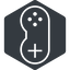 Thin, left, solid, hexagon, horizontal, mirror, game, gaming, games, gamepad, pad, joystick, gamepad-thin icon
