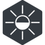 Thin, left, solid, hexagon, star, light, brightness, luminosity, intensity, brilliance, lighter, darker, dark, mode, Illumination, sun, shine, flash, ray, brightness-thin, brightness-thin-half, brightness-half icon