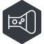 Thin, left, solid, hexagon, bubble, bubbles, graduated, erlenmeyer, chemical, flask, lab, laboratory, chemistry, potion, glassware, conical, bubbling, boiling, bulbous, erlenmeyer-bubbling-thin icon