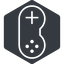 Thin, right, solid, hexagon, horizontal, mirror, game, gaming, games, gamepad, pad, joystick, gamepad-thin icon