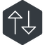 Thin, right, solid, hexagon, arrow, update, change, switch, select, revert, double, double-arrow, change-thin icon
