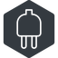 Thin, right, solid, hexagon, electricity, plug, charge, charger, electric, plug-thin, electrics, electrical icon