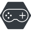 Thin, up, solid, hexagon, horizontal, mirror, game, gaming, games, gamepad, pad, joystick, gamepad-thin icon
