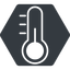 Thin, solid, hexagon, horizontal, mirror, temperature, thermometer, cold, heat, hot, thermometer-thin icon