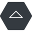 Thin, up, solid, hexagon, arrow, direction, caret, caret-thin icon