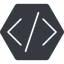Thin, solid, hexagon, code, html, text, editor, source, source-code, xml, code-thin icon