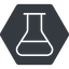 Thin, solid, hexagon, graduated, chemical, flask, lab, laboratory, chemistry, potion, glassware, conical, erlenmeyer-thin icon