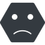 Thin, solid, hexagon, smiley, emoji, sad, smiley-sad-thin icon
