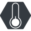 Thin, solid, hexagon, temperature, low, freeze, thermometer, cold, temperature-low-thin, temperature-low icon