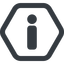 Line, down, wide, hexagon, mark, warning, exclamation, straight, info, exclamation-mark icon