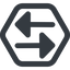 Line, up, wide, hexagon, horizontal, mirror, arrow, update, change, switch, select, revert, double, double-arrow, change-solid icon