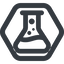 Line, up, wide, hexagon, horizontal, mirror, erlenmeyer, bubbling, erlenmeyer-bubbling-alt-wide icon