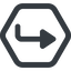 Line, up, wide, hexagon, sign, confirm, horizontal, mirror, arrow, key, submit, send, return, enter, return-sign, return-sign-wide icon