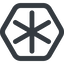 Line, up, wide, hexagon, star, asterisk, asterisk-wide icon