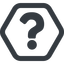 Line, wide, hexagon, question, mark, question-mark, help icon