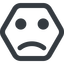 Line, wide, hexagon, smiley, emoji, sad, emoticon, smiley-sad-wide icon