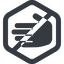 Line, left, wide, solid, hexagon, prohibited, hand, stop, fingers, hand-solid icon